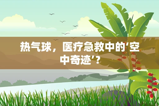 热气球，医疗急救中的‘空中奇迹’？