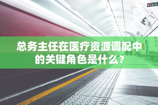 总务主任在医疗资源调配中的关键角色是什么？