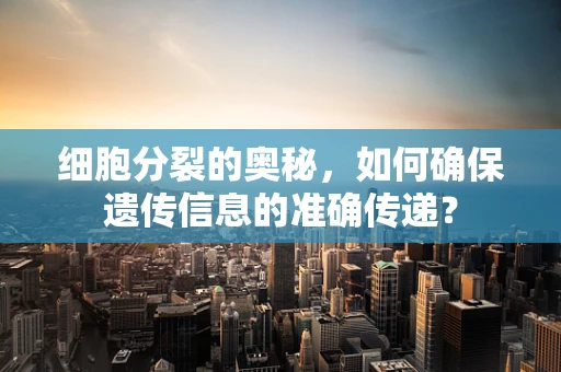 细胞分裂的奥秘，如何确保遗传信息的准确传递？