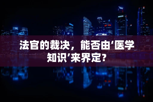 法官的裁决，能否由‘医学知识’来界定？