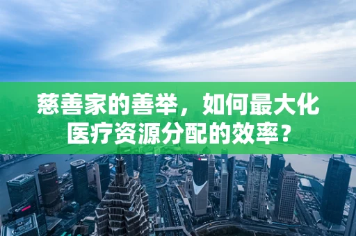 慈善家的善举，如何最大化医疗资源分配的效率？