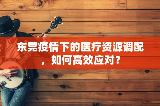 东莞疫情下的医疗资源调配，如何高效应对？