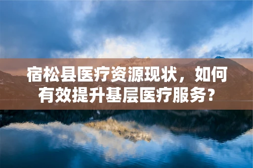 宿松县医疗资源现状，如何有效提升基层医疗服务？