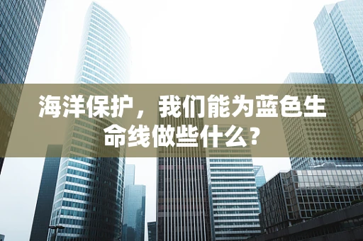 海洋保护，我们能为蓝色生命线做些什么？