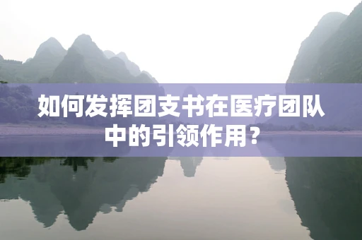 如何发挥团支书在医疗团队中的引领作用？