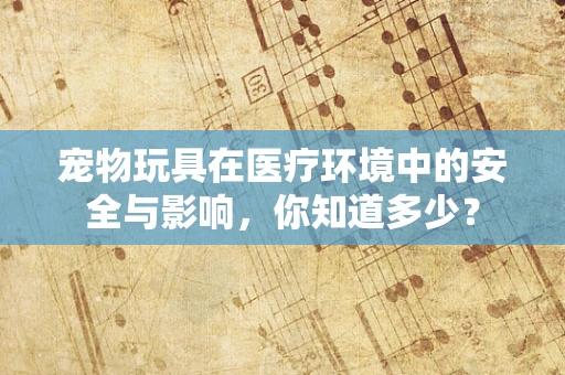 宠物玩具在医疗环境中的安全与影响，你知道多少？