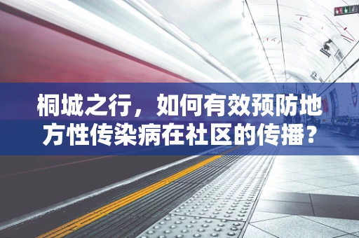 桐城之行，如何有效预防地方性传染病在社区的传播？