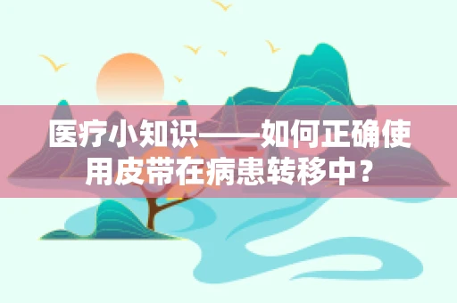 医疗小知识——如何正确使用皮带在病患转移中？