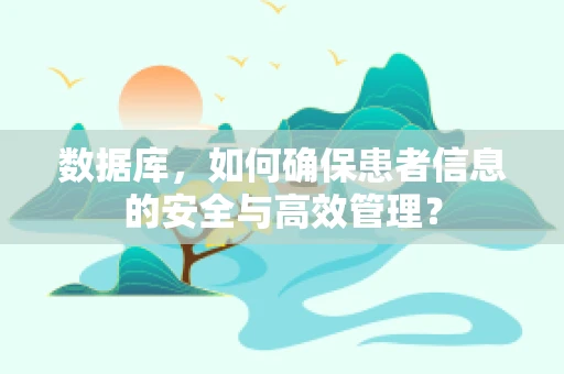 数据库，如何确保患者信息的安全与高效管理？