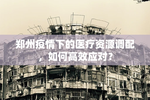 郑州疫情下的医疗资源调配，如何高效应对？