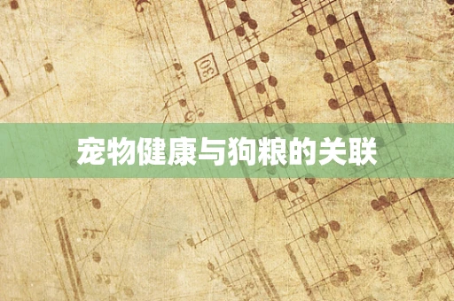 宠物健康与狗粮的关联
