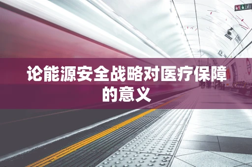 论能源安全战略对医疗保障的意义