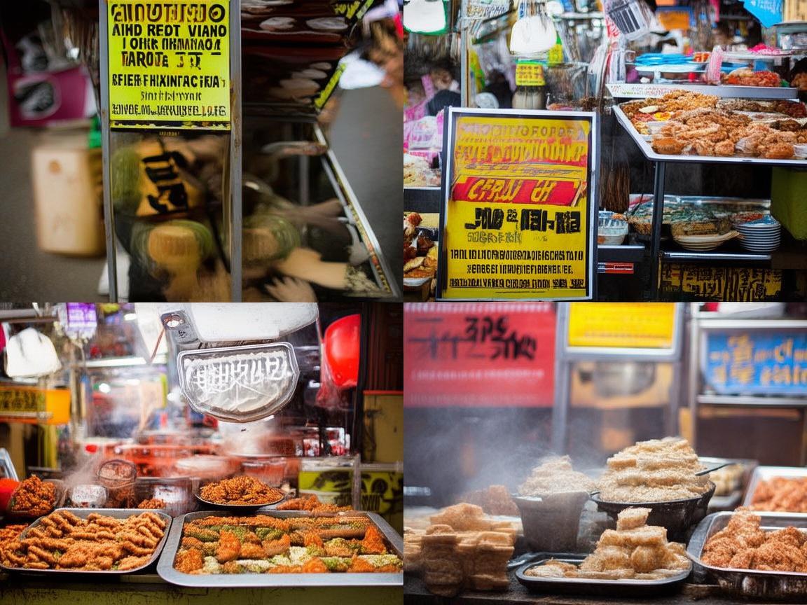 美食街小吃车，健康隐患与护眼提醒